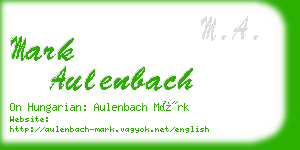 mark aulenbach business card
